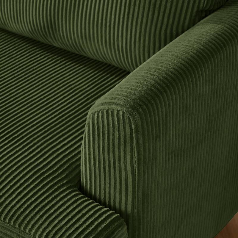 95.6" 6-Seater Modular Corduroy Sectional Sofa with Convertible Sleeper