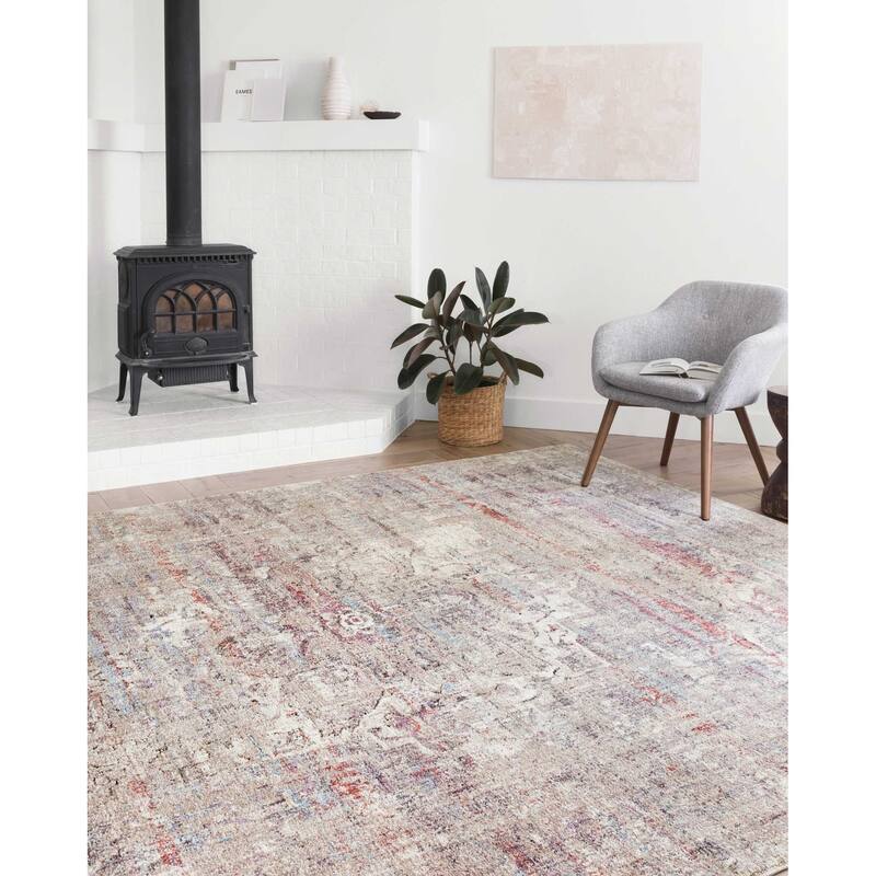 Alexander Home Adrian Distressed Abstract Transitional Area Rug