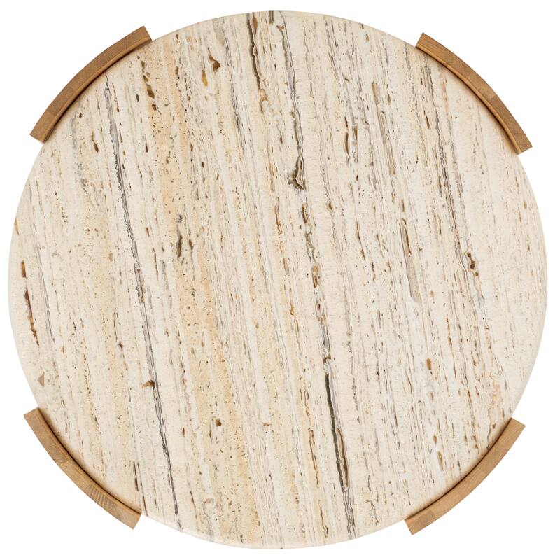 SAFAVIEH Couture Damarcus Travertine Coffee Table - 35"W x 35"D x 18"H