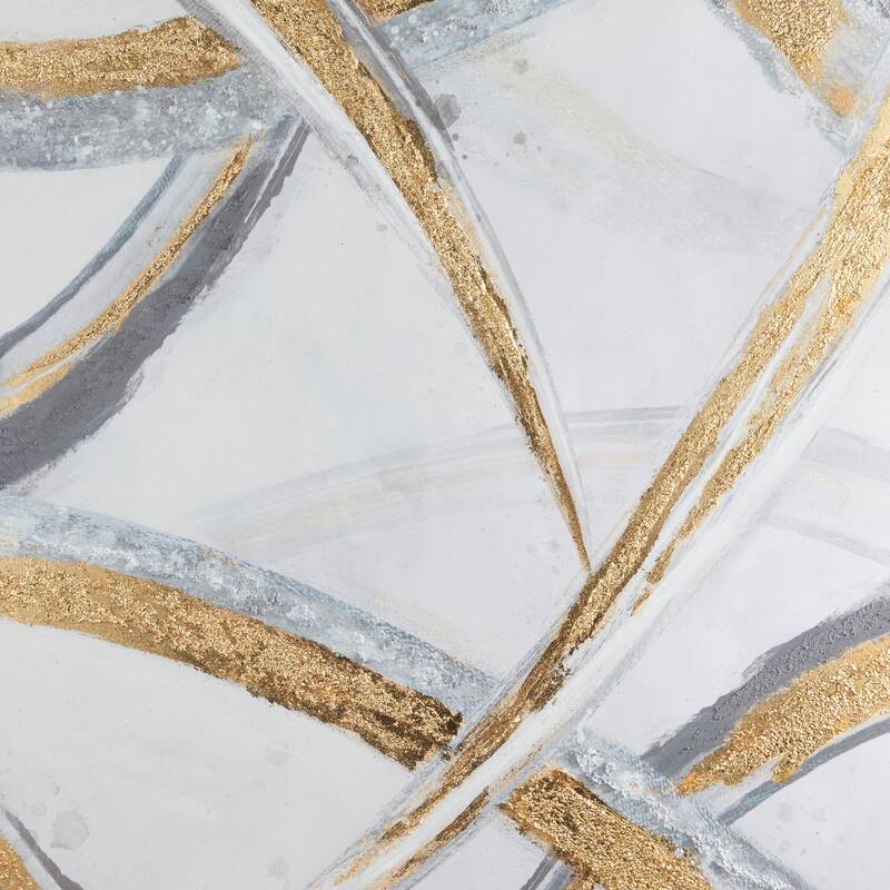 Gold Canvas Abstract Framed Wall Art with Gold Frame