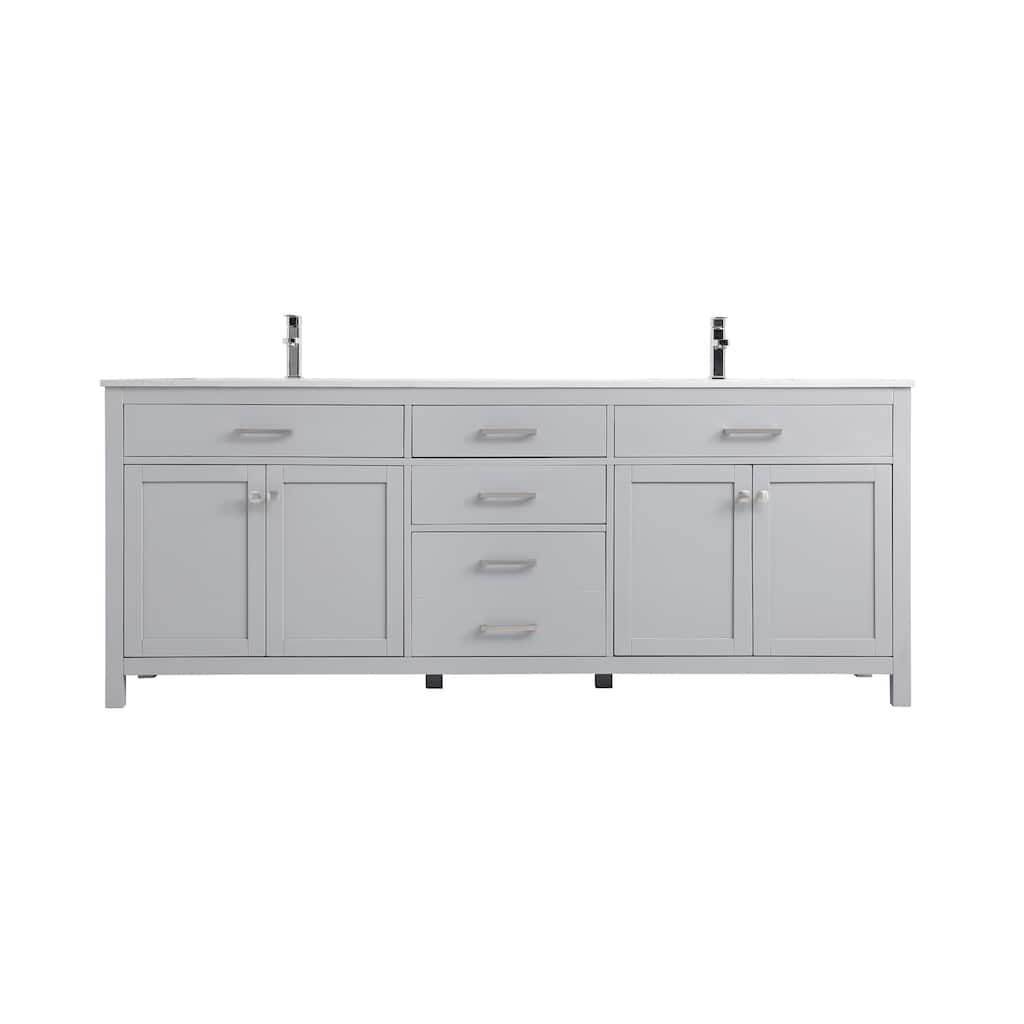 Elegant Lighting VF23384D Lewis 84" Free Standing Double Basin Vanity