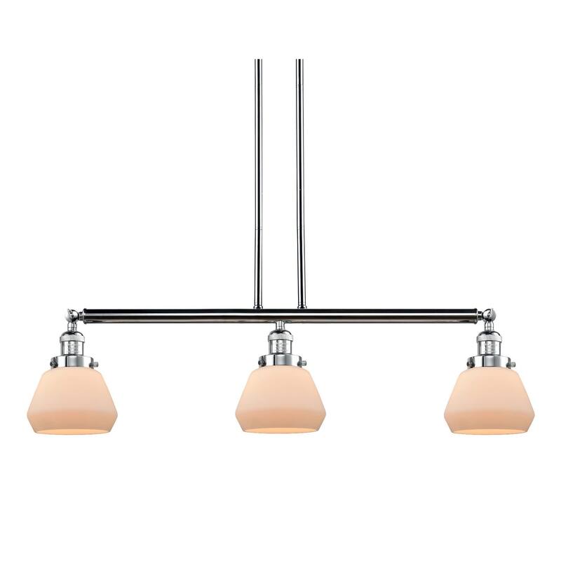 Innovations Lighting Fulton 3 Light 39" Wide Linear Chandelier - Polished Chrome / Matte White Cased