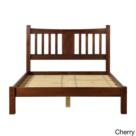 Grain Wood Furniture Shaker Queen Slat Platform Bed solid wood