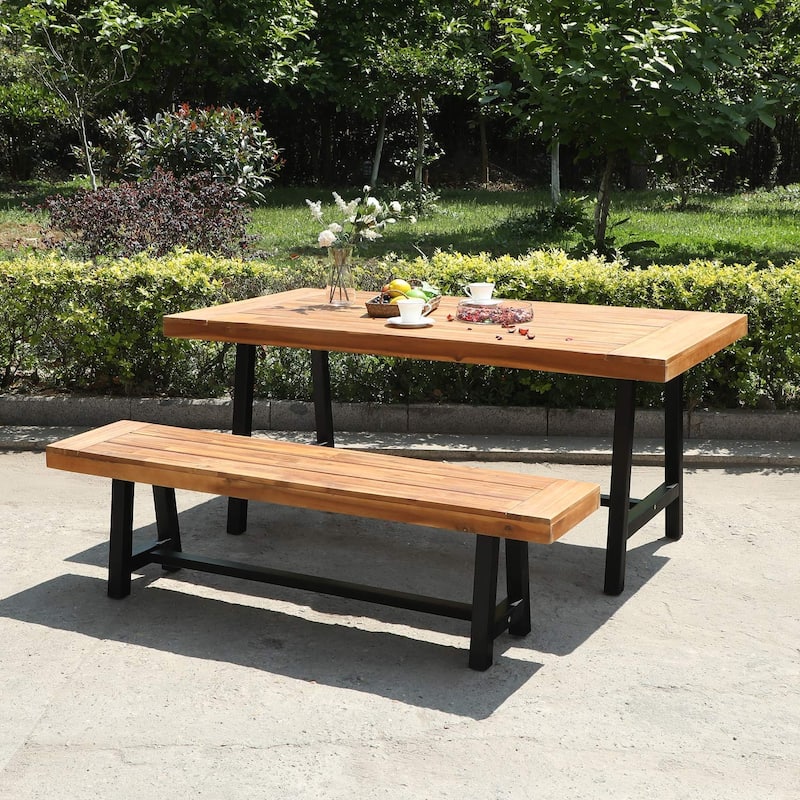 Sophia & William 2/3-Piece Wooden Garden Benches with or without the Wooden Garden Table