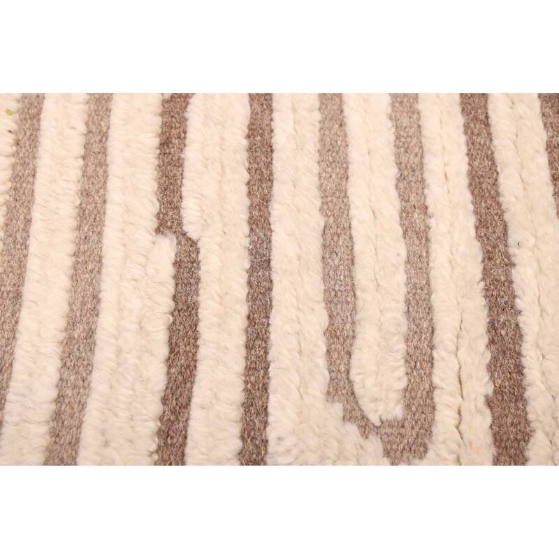 ECARPETGALLERY Hand-knotted Tangier Cream Wool Rug - 5'5 x 7'8