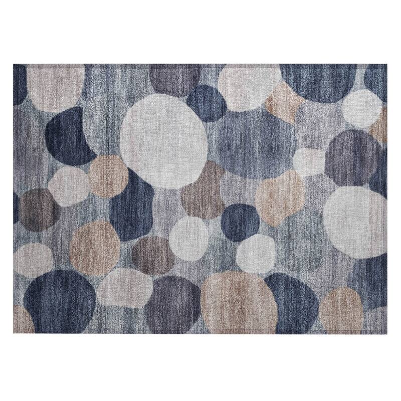 Machine Washable Indoor/ Outdoor Modern Circy Chantille Rug