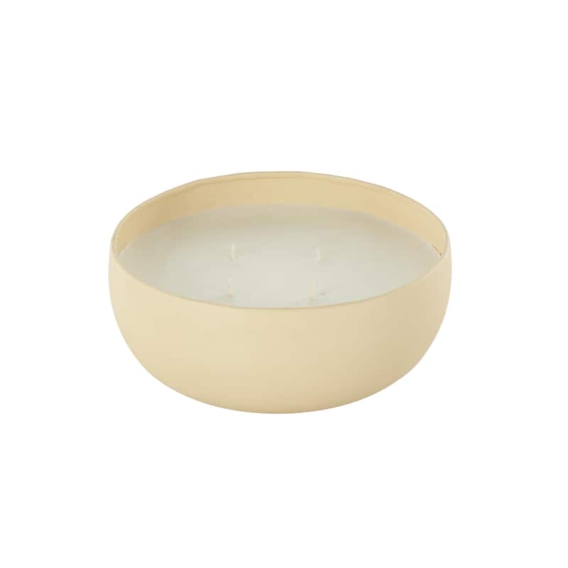 Metal Scented Textured 34oz 4 Wick Decorative Candle with White Wax - Beige, Black or Cream - Roche River Decor