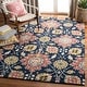 preview thumbnail 2 of 13, SAFAVIEH Handmade Roslyn Mamiko Modern Floral Wool Rug 6' x 9' - Navy/Multi - Rectangle
