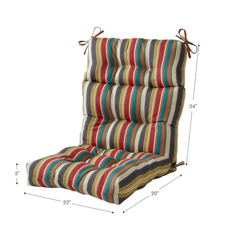 Global Multicolor 22-in x 44-in Outdoor High Back Chair Cushion (Set of 2) (Cushions Only)