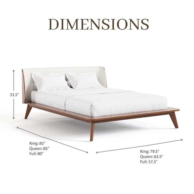 Furniture of America Beau Midcentury 4-Piece Boucle Wingback Low Profile Platform Bedroom Set