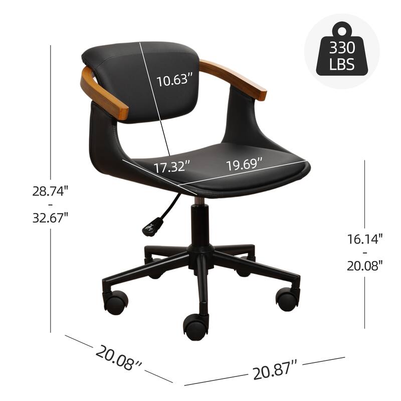 Art Leon Swivel and Height Adjustable Home Office Desk Chair with Rolling