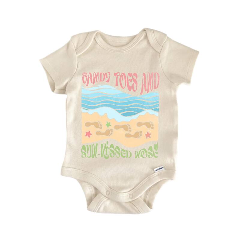Sandy Toes Sunkissed Nose Boho Beach - Baby Boy Girl Clothes Bodysuit Funny Cute - Natural - Newborn