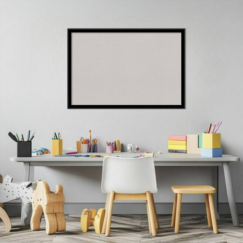 Incline Black Wood Framed Cork Board - Bulletin Board, Organization Board, Pin Board