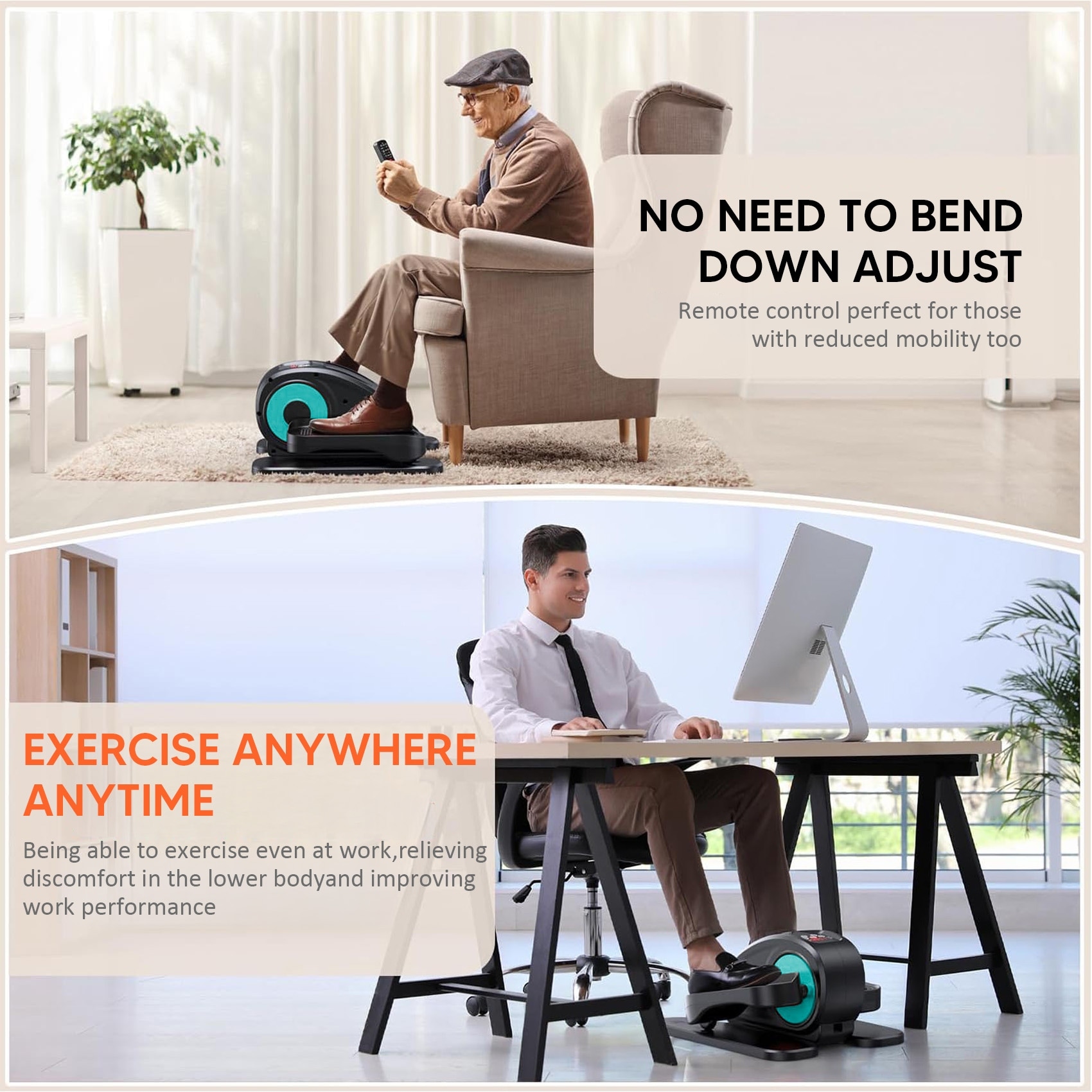 Under Desk Elliptical Machine Elliptical Trainer with Remote Control Seated Pedal Exerciser for Seniors Adults and Teens On Sale Bed Bath Beyond 40623257