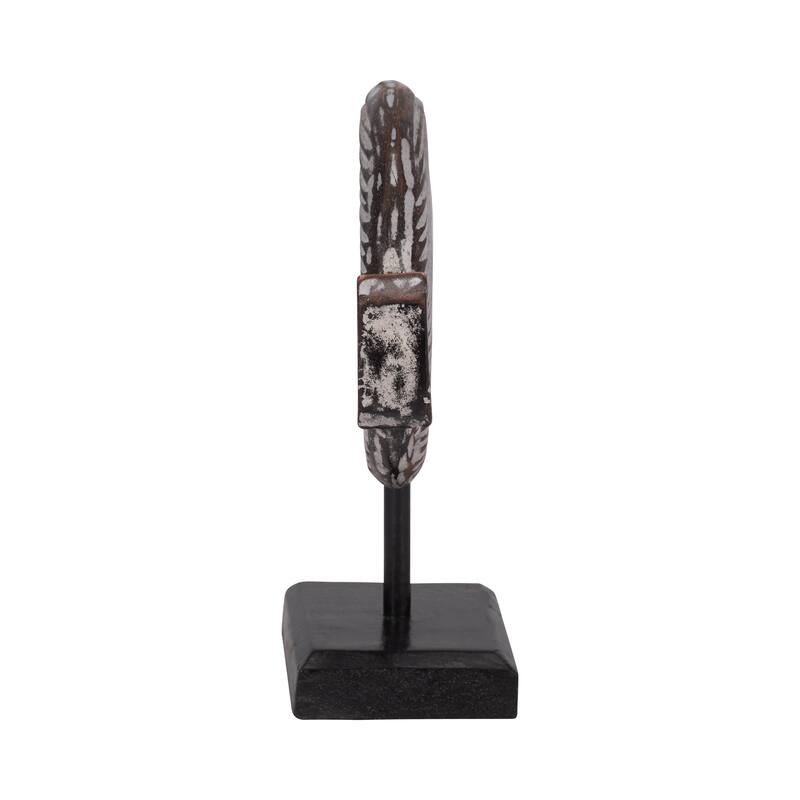 Sagebrook Home Wood Fish on Stand, Coastal Nautical Decorative Sculpture for Living Room