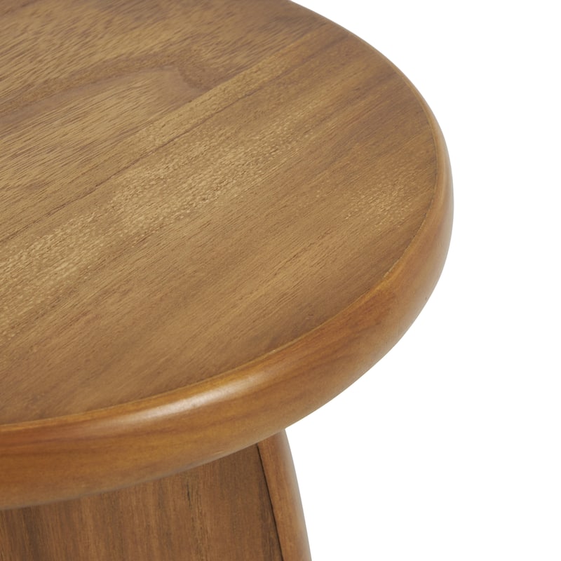 Wood Pedestal Accent Table - Set of 2 Black or Brown - Roche River Decor