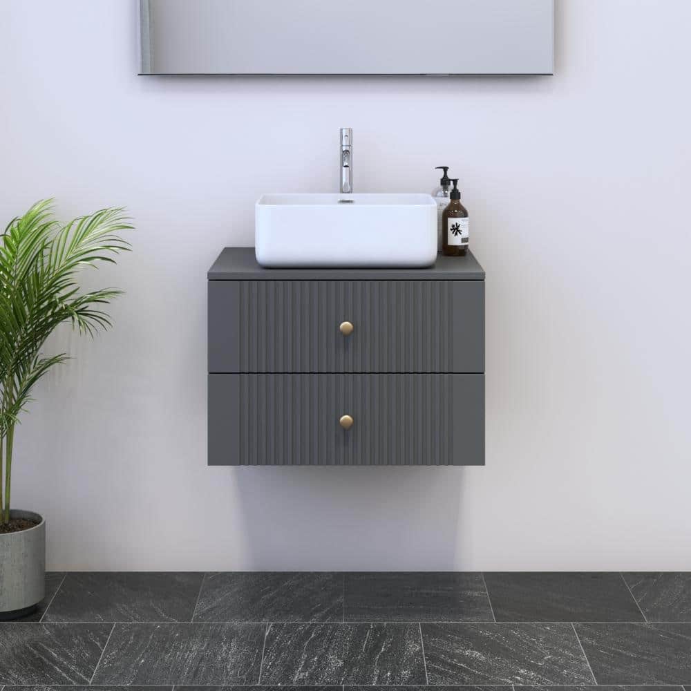 Meble Furniture Borneo 01 Bathroom Vanity 24" Width - Wall Mounted European Design with Matte Finish