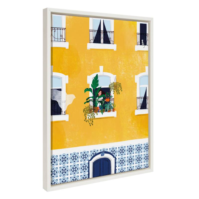 Kate and Laurel Sylvie Lisbon Framed Canvas by Maja Tomljanovic