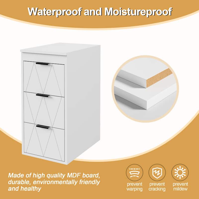 Bathroom Wall Mounted Cabinet Vanity Set with Side Cabinet