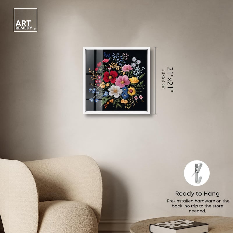 Midnight Wildflower Weave Shadowbox by Art Remedy