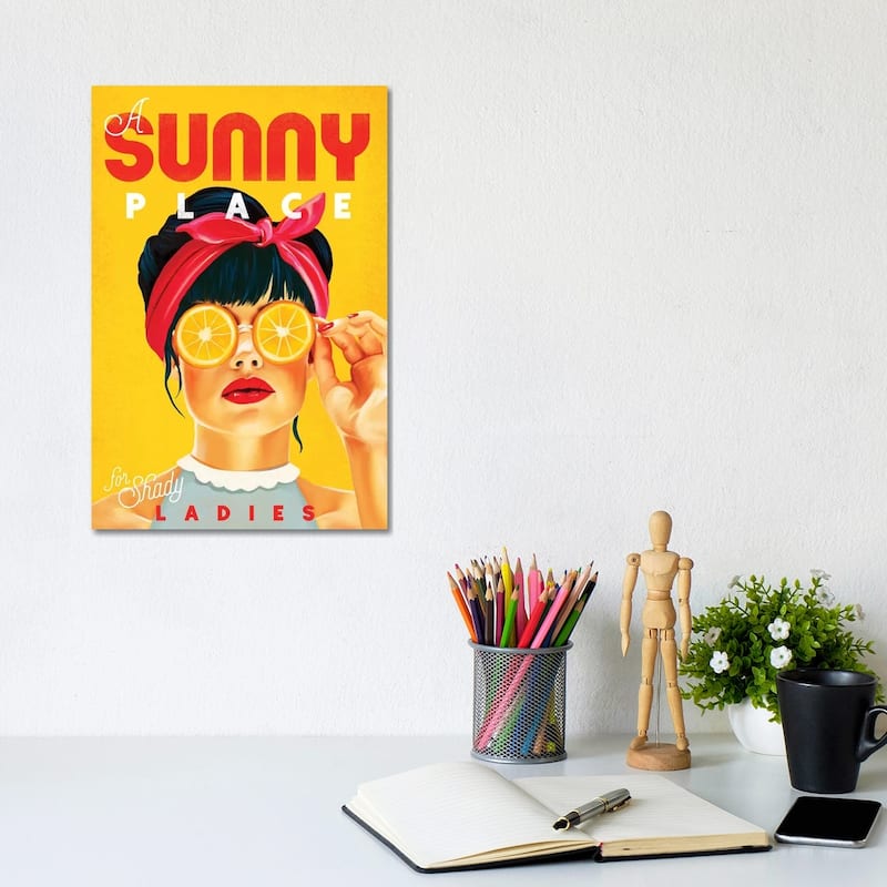 iCanvas "Sunny Shady Lady" by The Whiskey Ginger Canvas Print - 12x8x0.75