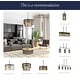 preview thumbnail 13 of 13, LNC Tifany Modern 4-Light Drum Colored Glass Chandelier for Dining Room Foyer - D 18" x H 15"