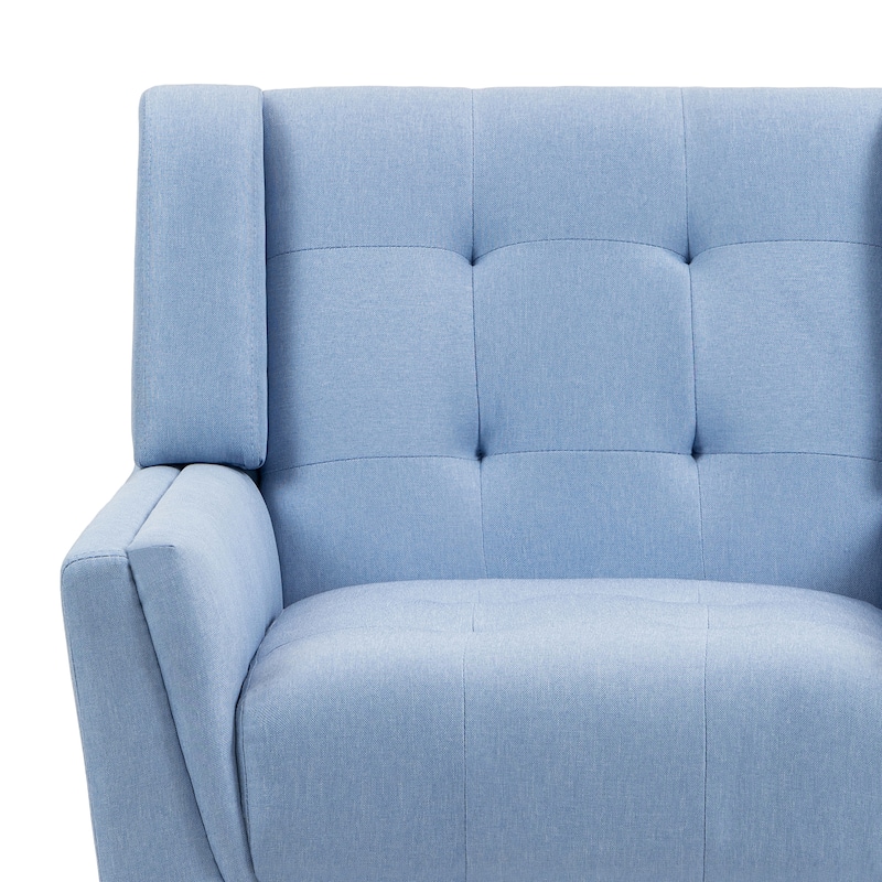 Modern Linen Accent Chair Tufted Armchair