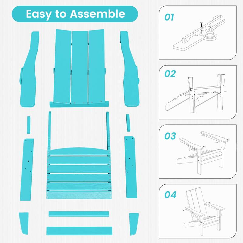 Foldable HDPE Modern Chair with Dual Cup Holders