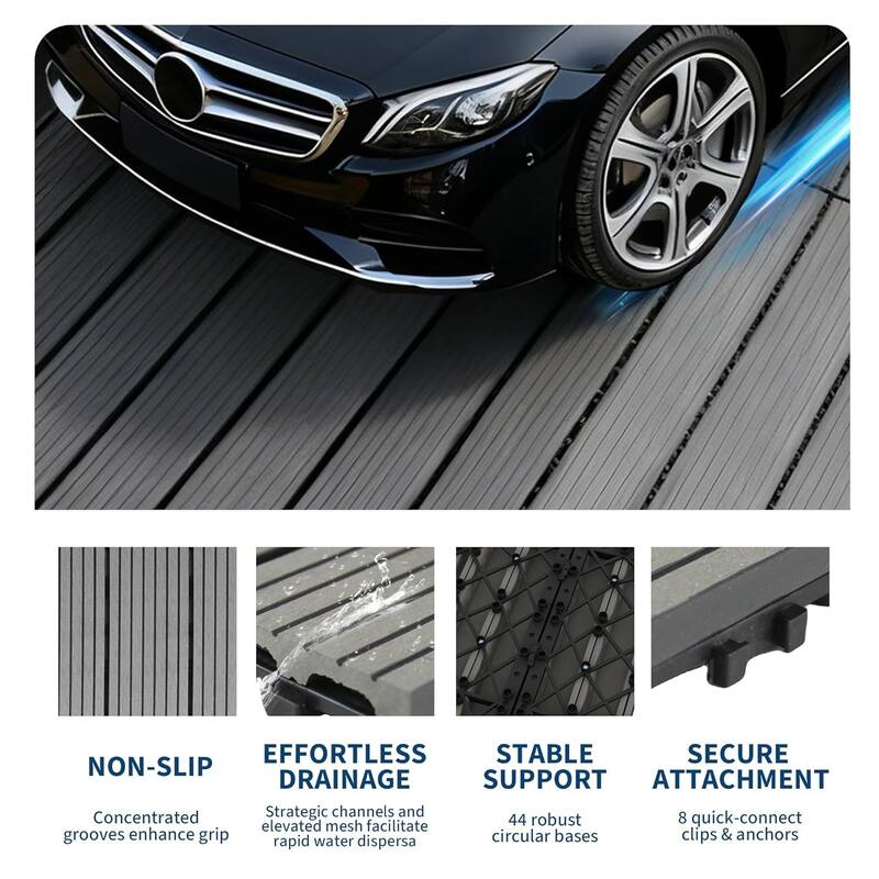 Interlinked-Style Composite Deck Tiles 12"x12", Waterproof