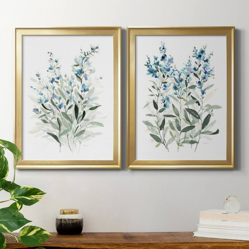 Delicate Blue Botanical I Premium Framed Print - Ready to Hang - Multi-Color