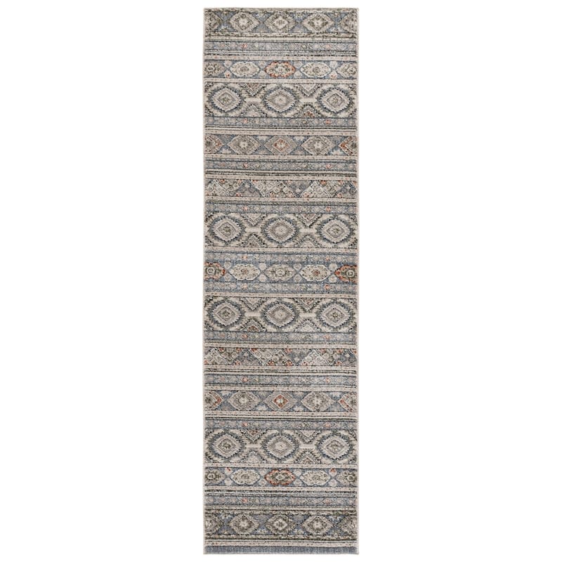 SAFAVIEH Grove Vibe Boho Tribal Rug - 2'2" x 8' Runner - Blue/Ivory