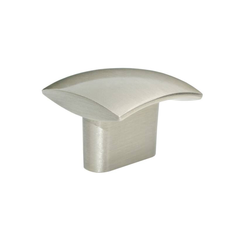 Utopia Alley Rhonda Contoured Square Cabinet Ring Pull Knob 1.3" - Vintage Cabinet Hardware with Hand, Brushed Nickel