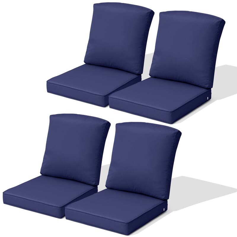 22 x 21 in Outdoor Patio Deep Seat Cushions Set Water Resistant - NavyBlue - 4PC