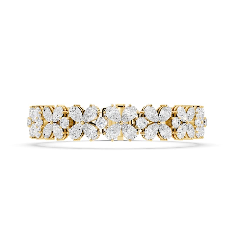 Auriya 14K Gold Lab Grown Nature's Inspired Tennis Bracelet 11 1/10 ct. tw. (F-G VS) - N/A