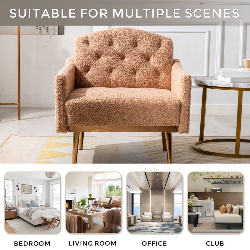 Tufted Decorative Fabric Armchair