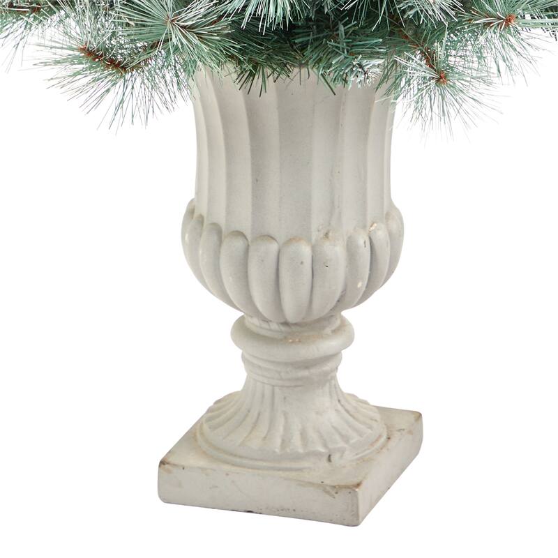 4.5' Artificial Christmas Tree with 100 Lights in Decorative Urn