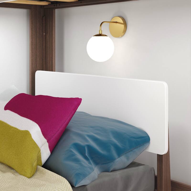 Max and Lily Mid-Century Modern L-Shaped Twin over Twin Bunk Bed