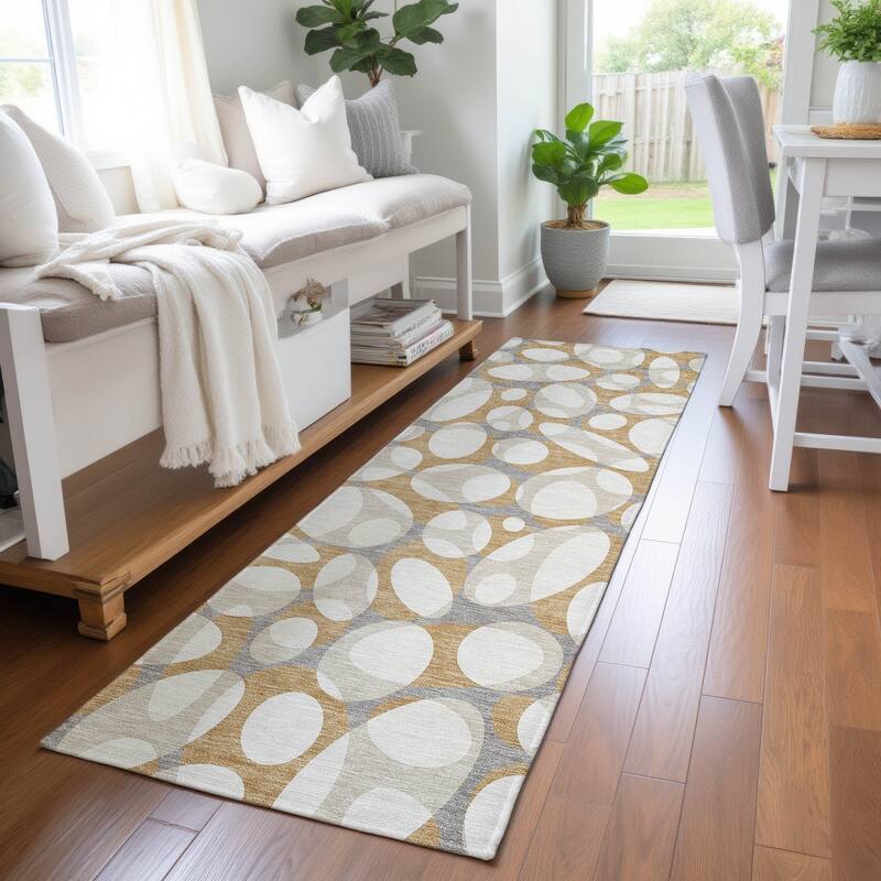 Machine Washable Indoor/ Outdoor Contemporary Saline Chantille Rug