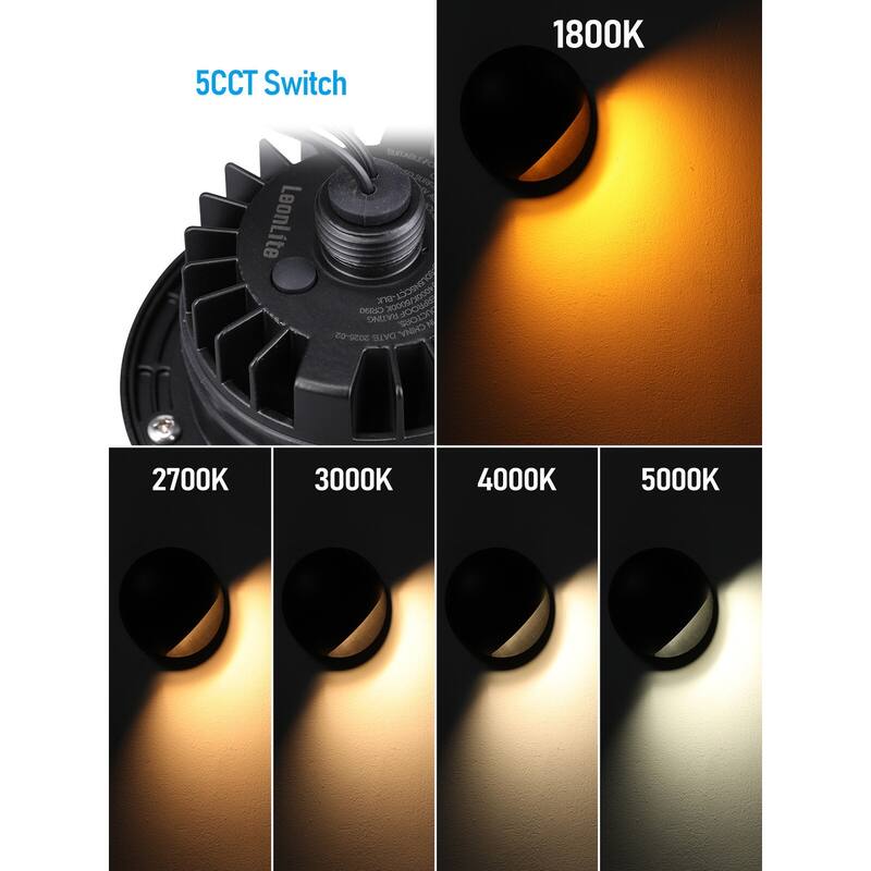 LED 5W 5CCT Well Lights, Inground Landscape Lighting, 12-24V AC/DC Low Voltage