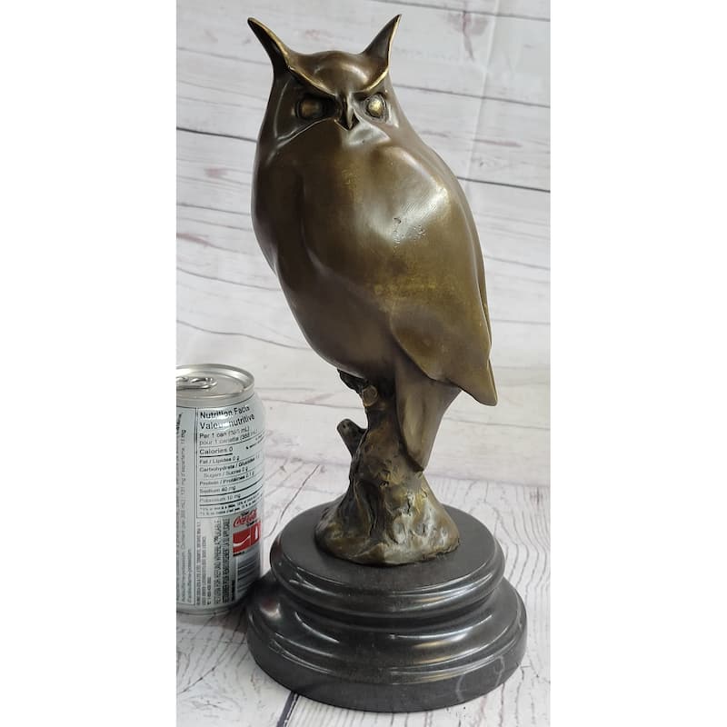 Original Milo Abstract Modern Art Owl Bird Bronze Sculpture Marble Statue Figurine 12 Inches X 5.5 Inches