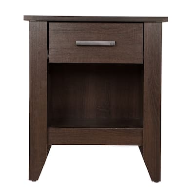 Nightstand with Drawer and Open Shelf - 24" - Dark Brown