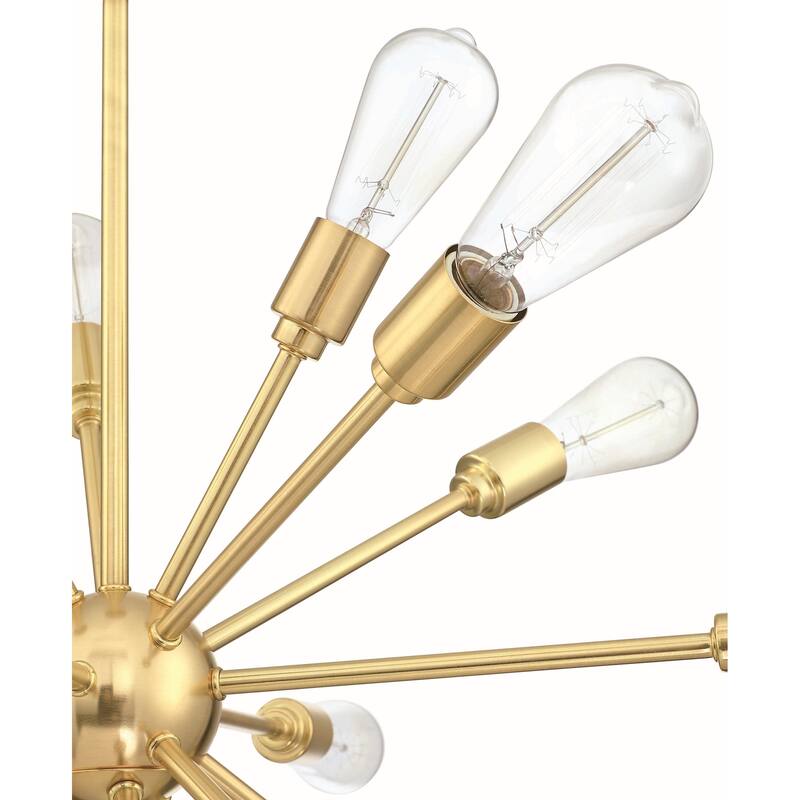 18-Light Chrome Metal Sputnik Chandelier