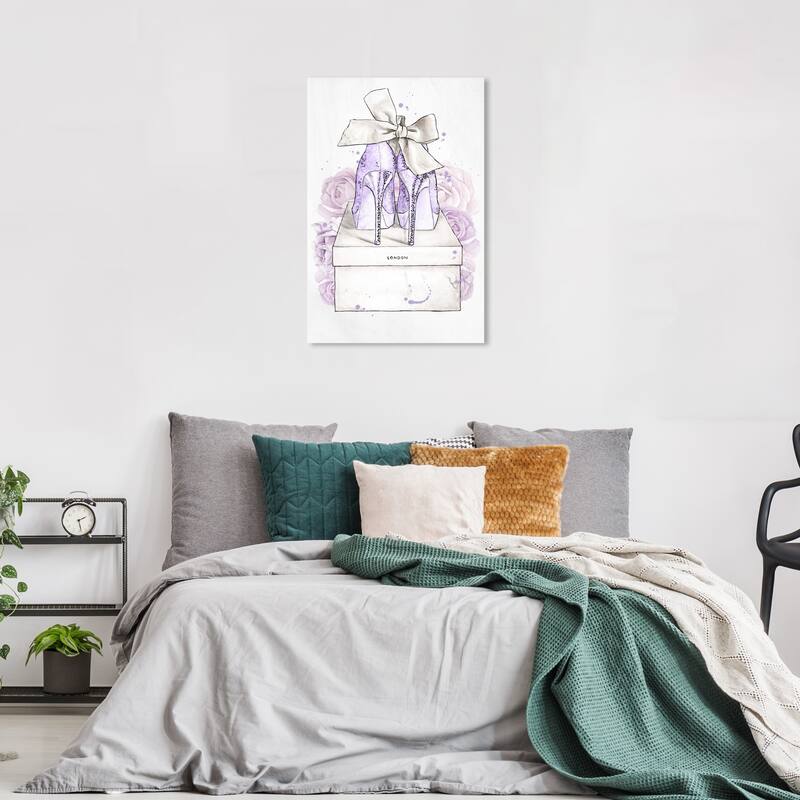 Wynwood Studio Fashion and Glam Lavender and White Romantic Pair Purple and Lilac Glam Wall Art Canvas Print - 36 x 24