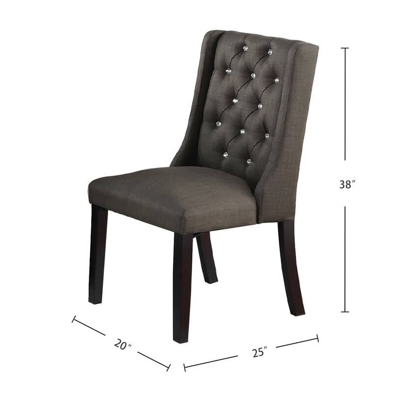 Set of 2 Polyfiber Upholstered Dining Chairs