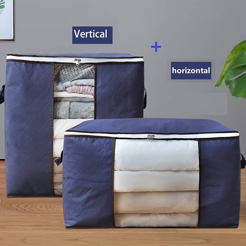 Large Storage Bags 2-Pack with Clear Window and Handles - Vertical: 18.11” L x 11.02” W x 18.9” H