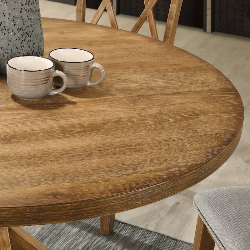 Roundhill Furniture Windvale Cross-Buck Base Dining Table
