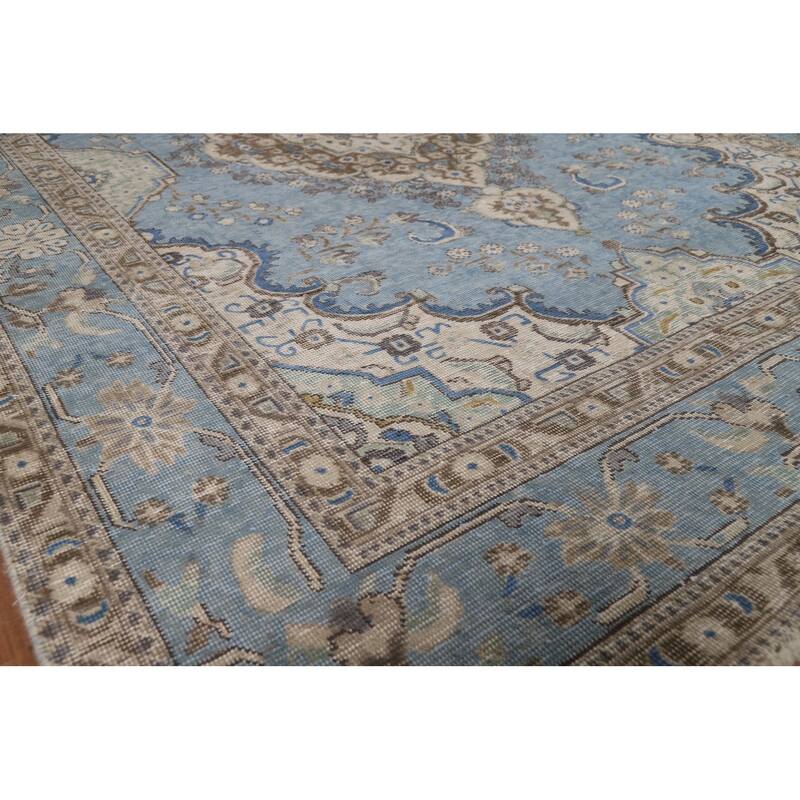 Traditional Medallion Tabriz Persian Area Rug Hand-Knotted Wool Carpet - 6'5"x 9'5"