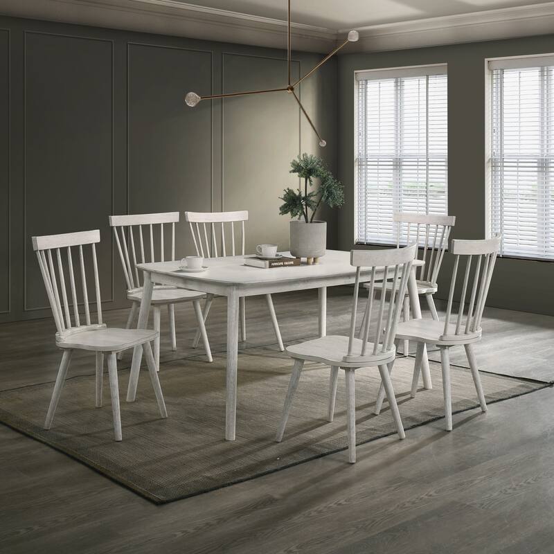 Farmhouse Dining Chair Side Chair Meeting Room Chair Set of 2 White Office Chair Coffee Chair with Wood Legs