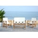 preview thumbnail 89 of 102, SAFAVIEH Outdoor Fontana 4-piece Acacia Wood Patio Conversation Set Natural/Beige