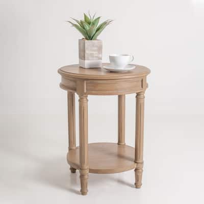 East at Main Natural Oak Wood Accent Table